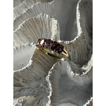 925 Sterling Silver 5 Amethysts Ring Size 8