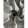 925 Sterling Silver Multi Color Stones Ring Size 8.5