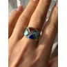 925 Sterling Silver Multi Color Stones Ring Size 8.5