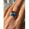 925 Sterling Silver Multi Color Stones Ring Size 8.5
