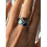 925 Sterling Silver Multi Color Stones Ring Size 8.5