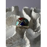 925 Sterling Silver Multi Color Stones Ring Size 8.5