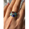 925 Sterling Silver Multi Color Stones Ring Size 8.5
