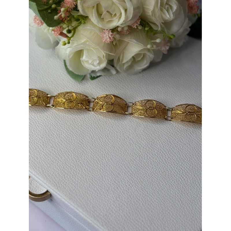 Portugal Topazio 925 Sterling Silver Gold Plated Bracelet Length 7 Inch