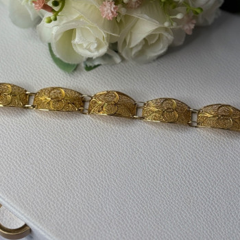 Portugal Topazio 925 Sterling Silver Gold Plated Bracelet Length 7 Inch