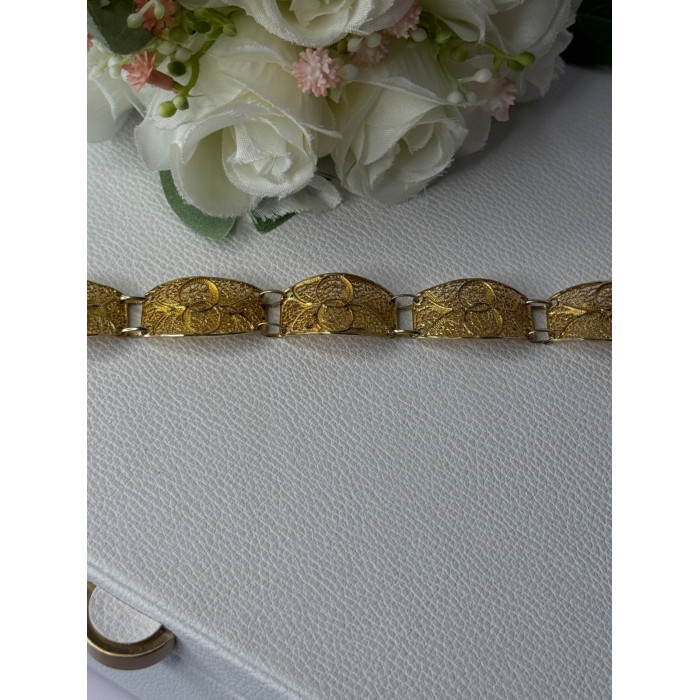 Portugal Topazio 925 Sterling Silver Gold Plated Bracelet Length 7 Inch