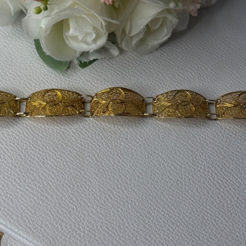 Portugal Topazio 925 Sterling Silver Gold Plated Bracelet Length 7 Inch