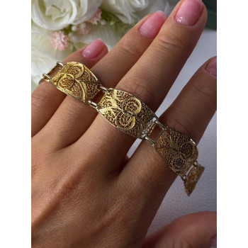 Portugal Topazio 925 Sterling Silver Gold Plated Bracelet Length 7 Inch