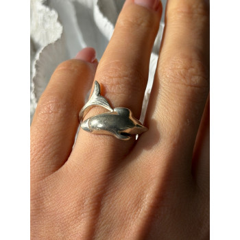 925 Sterling Silver Dolphin Ring Size 6.5