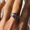 Vintage 925 Sterling Silver Amethyst Ring Size 8