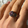 Vintage 925 Sterling Silver Amethyst Ring Size 8