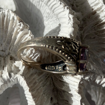 Vintage 925 Sterling Silver Amethyst Ring Size 8