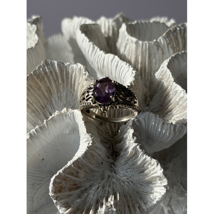 Vintage 925 Sterling Silver Amethyst Ring Size 8