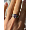 Vintage 925 Sterling Silver Amethyst Ring Size 8