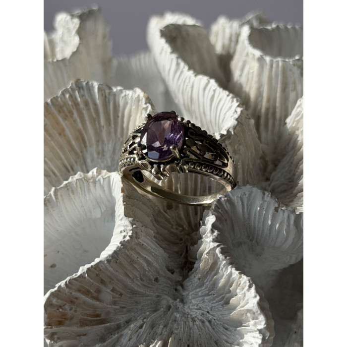 Vintage 925 Sterling Silver Amethyst Ring Size 8