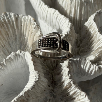 925 Sterling Silver Belt Spinel Ring Size 7