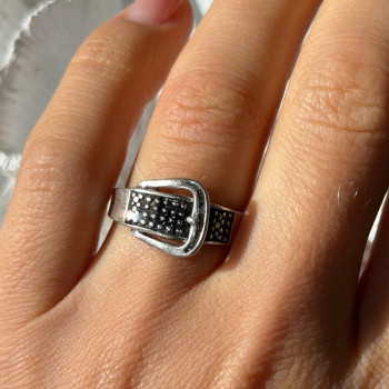 925 Sterling Silver Belt Spinel Ring Size 7