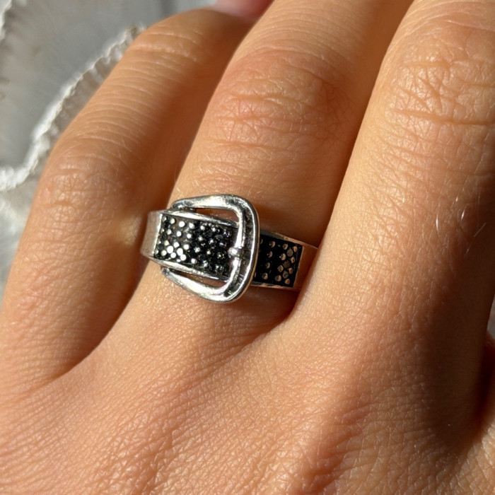 925 Sterling Silver Belt Spinel Ring Size 7