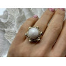 Vintage 925 Sterling Silver Mother of Pearl & Garnet Ring Size 6.5