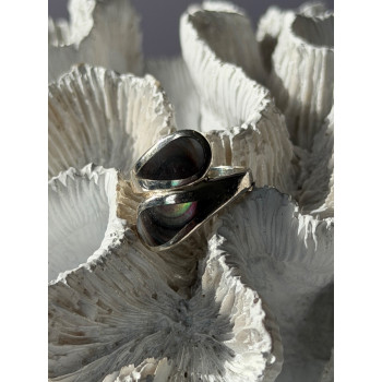 Vintage 925 Sterling Silver Abalone Ring Size 6