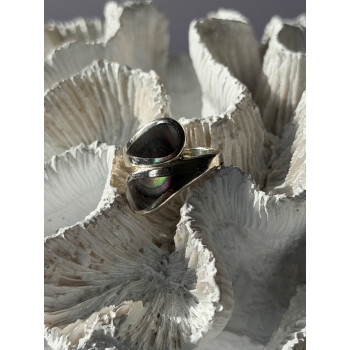 Vintage 925 Sterling Silver Abalone Ring Size 6