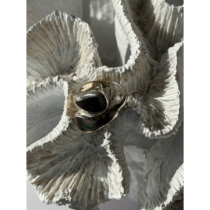 Vintage 925 Sterling Silver Abalone Ring Size 6