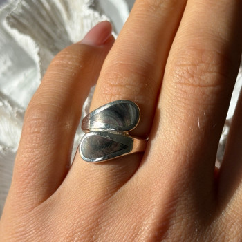 Vintage 925 Sterling Silver Abalone Ring Size 6