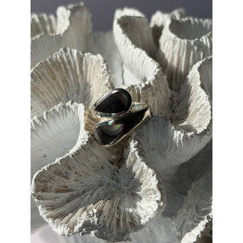 Vintage 925 Sterling Silver Abalone Ring Size 6