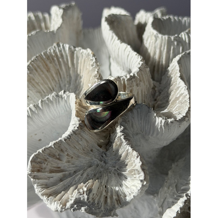 Vintage 925 Sterling Silver Abalone Ring Size 6