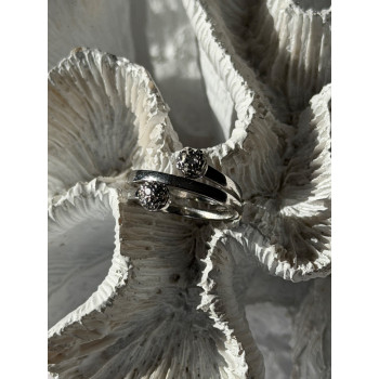 925 Sterling Silver White Topaz Ring Size 9