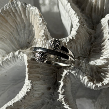 925 Sterling Silver White Topaz Ring Size 9