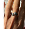 925 Sterling Silver White Topaz Ring Size 9