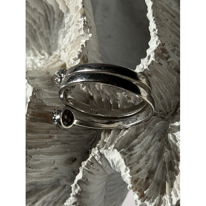 925 Sterling Silver White Topaz Ring Size 9