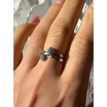 925 Sterling Silver White Topaz Ring Size 9