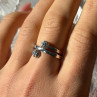 925 Sterling Silver White Topaz Ring Size 9