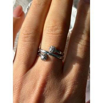 925 Sterling Silver White Topaz Ring Size 9