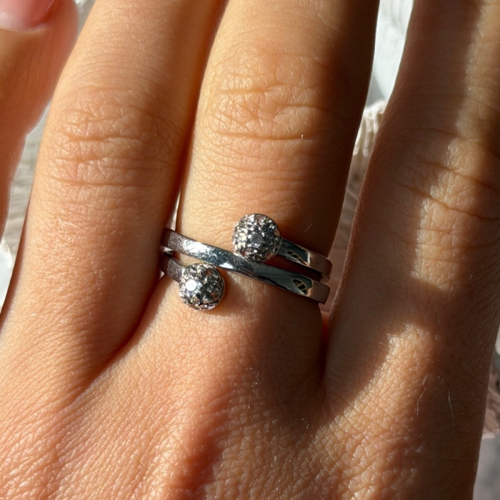 925 Sterling Silver White Topaz Ring Size 9