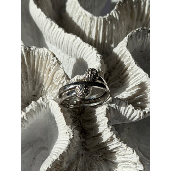 925 Sterling Silver White Topaz Ring Size 9