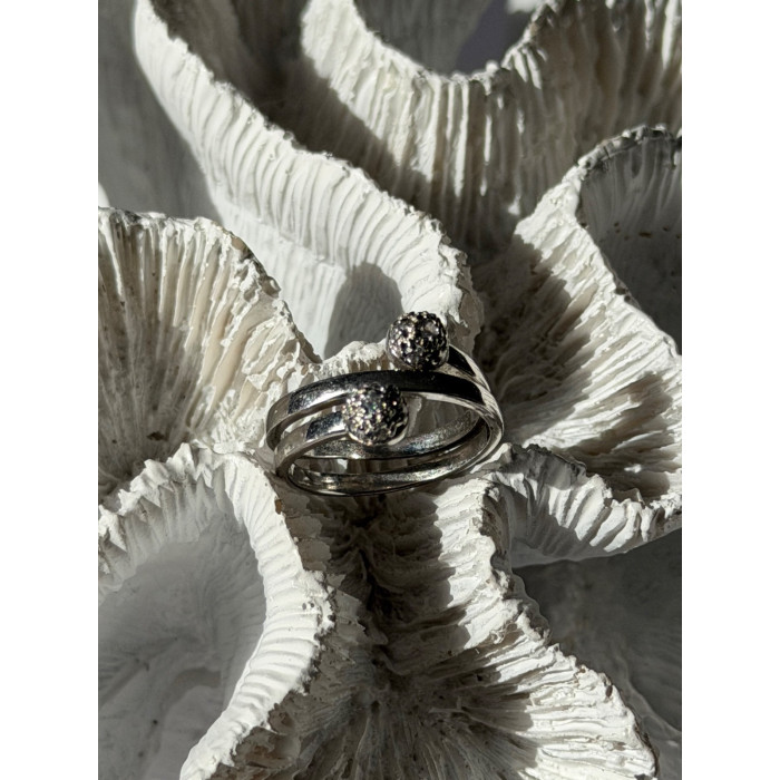 925 Sterling Silver White Topaz Ring Size 9