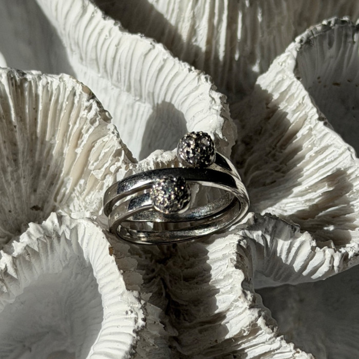 925 Sterling Silver White Topaz Ring Size 9