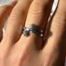925 Sterling Silver White Topaz Ring Size 9