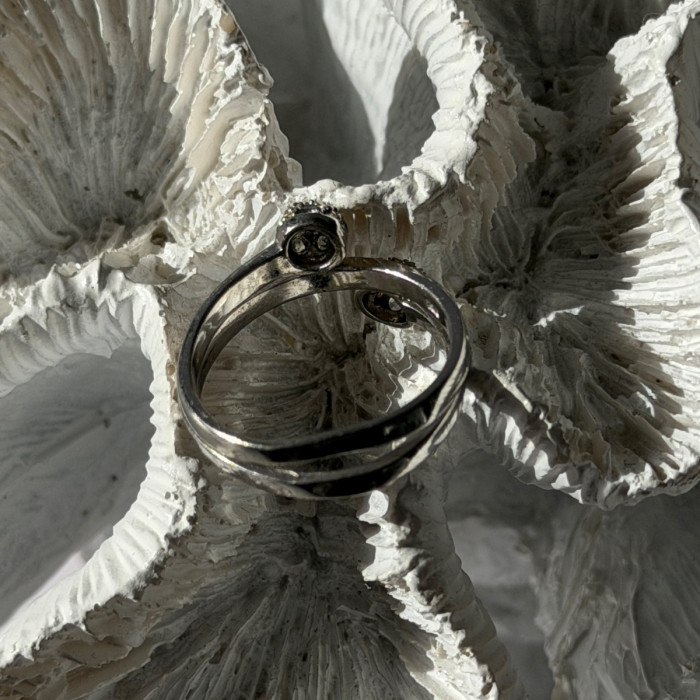 925 Sterling Silver White Topaz Ring Size 9