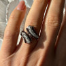 925 Sterling Silver Rose Gold Plated Cz Ring Size 7