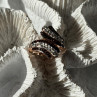 925 Sterling Silver Rose Gold Plated Cz Ring Size 7