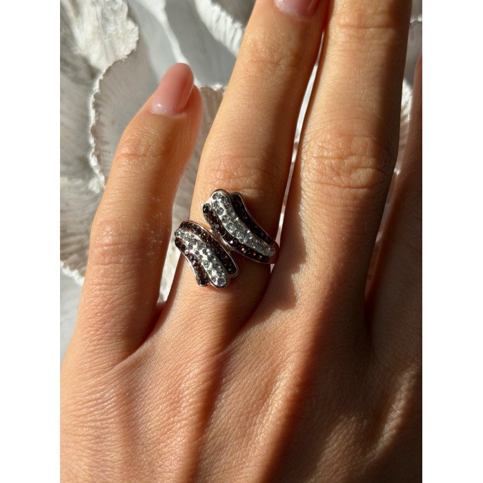 925 Sterling Silver Rose Gold Plated Cz Ring Size 7