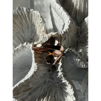 925 Sterling Silver Rose Gold Plated Cz Ring Size 7