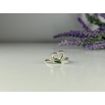 925 Sterling Silver Malachite insert 