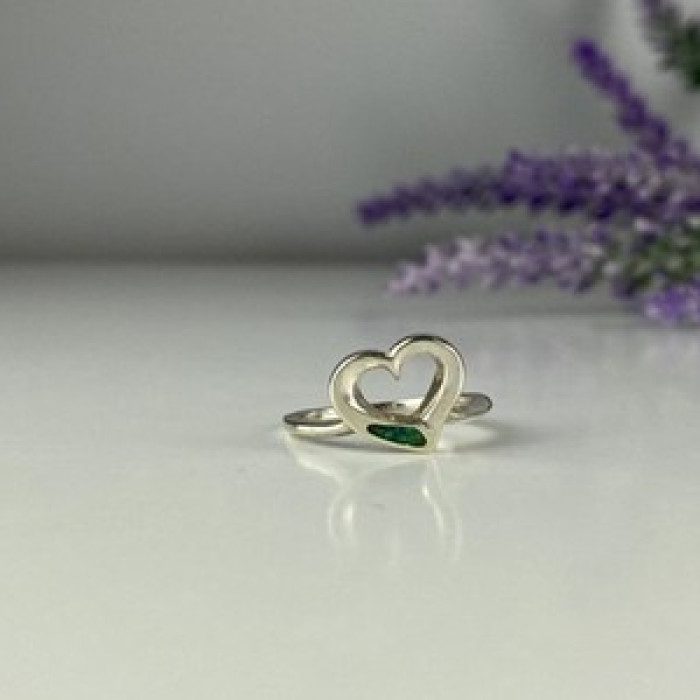 925 Sterling Silver Malachite Insert 