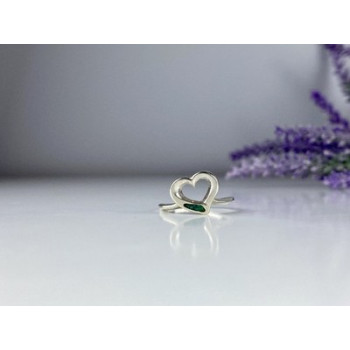 925 Sterling Silver Malachite insert 