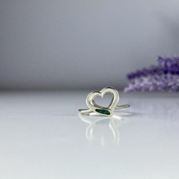 925 Sterling Silver Malachite Insert 